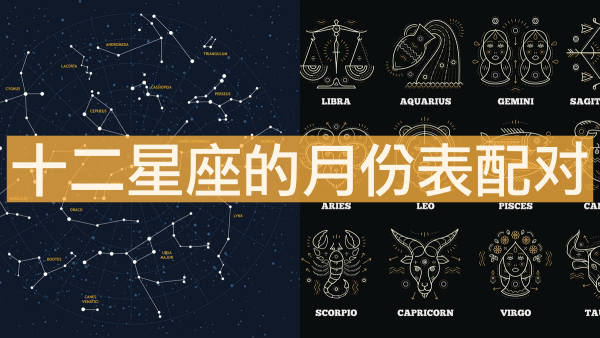 星座表十二星座查詢，十二星座的月份表配對！