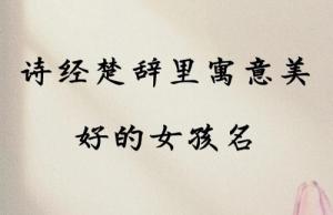 女孩取名詩經楚辭的唯美名字