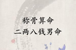 稱骨算命二兩八錢男命解釋詳細